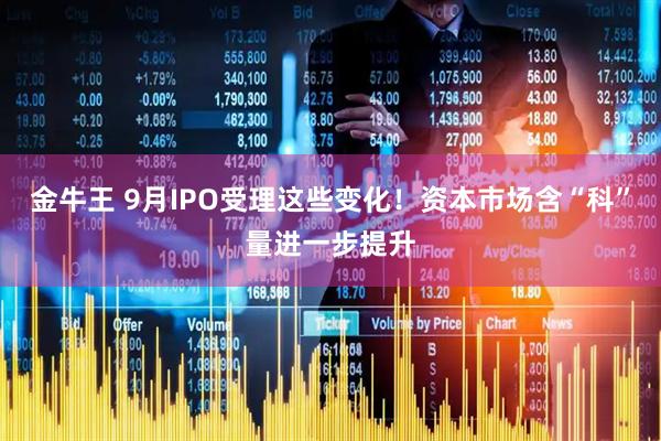金牛王 9月IPO受理这些变化！资本市场含“科”量进一步提升