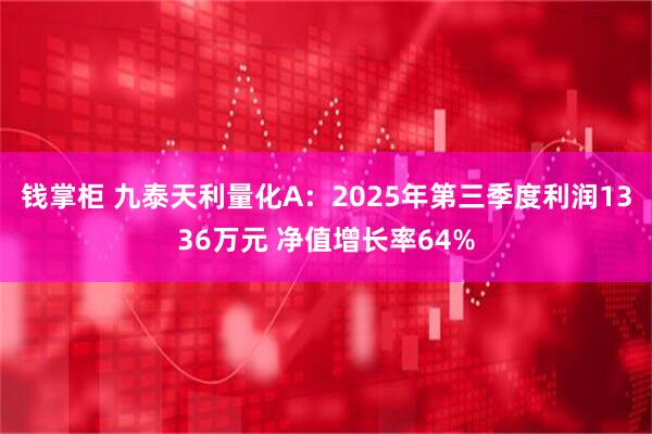 钱掌柜 九泰天利量化A：2025年第三季度利润1336万元 净值增长率64%