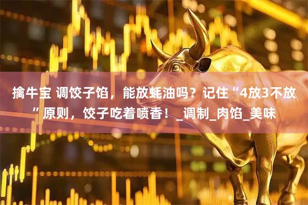 擒牛宝 调饺子馅，能放蚝油吗？记住“4放3不放”原则，饺子吃着喷香！_调制_肉馅_美味