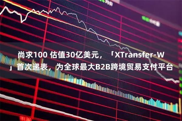 尚求100 估值30亿美元，「XTransfer-W」首次递表，为全球最大B2B跨境贸易支付平台